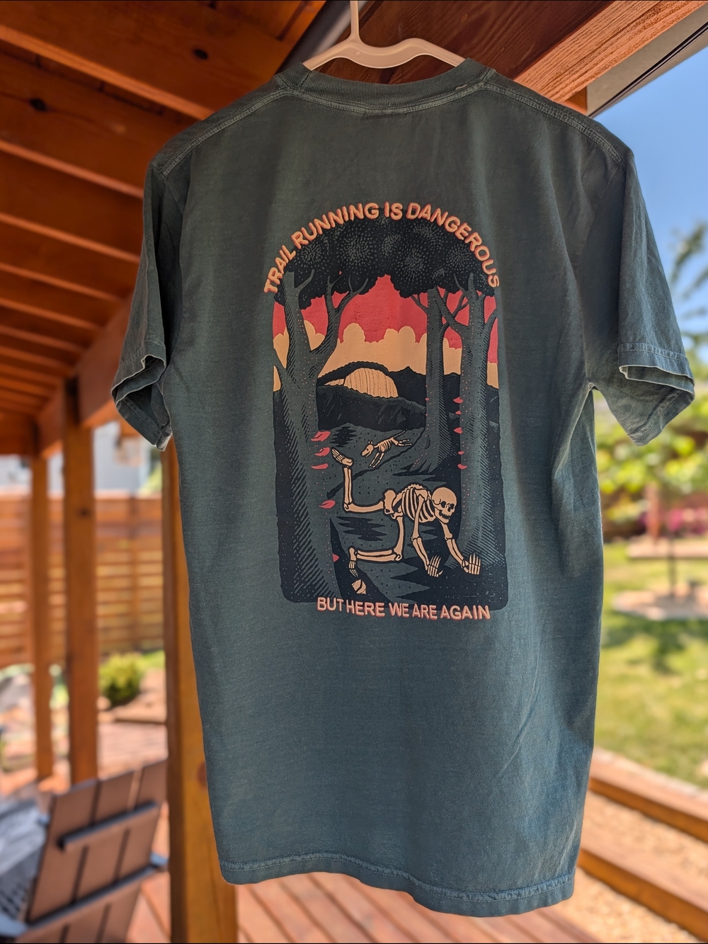 Trail Running Is Dangerous Graphic T-Shirt - Emerald Green